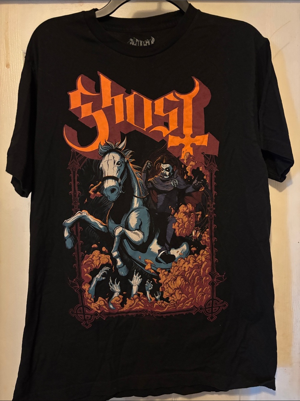 Ghost Band Black Short-Sleeve Graphic Tee Size Large